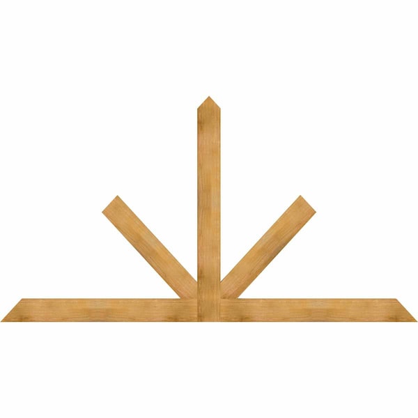 Ekena Millwork Saratoga Rough Sawn Timber Gable Bracket, Western Red Cedar, 108"W x 58"H x 2"D x 6"F, 13/12 Pitch GBW108X58X0206SAR00RWR - main